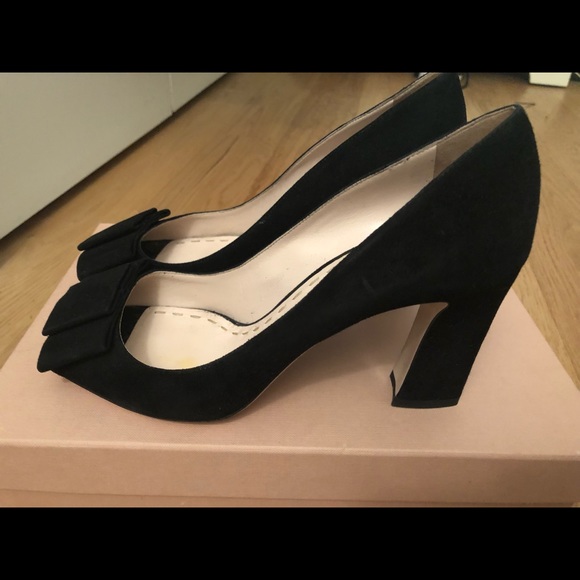 Miu Miu Calzature Donna Black Suede Heels - Picture 3 of 5